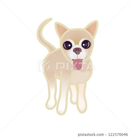 米色光滑的吉娃娃插圖 122570046