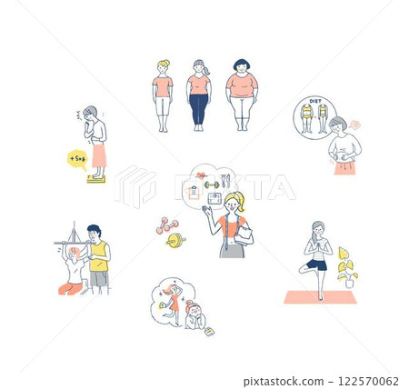 Various diet scenes set Various diet scenes set 122570062