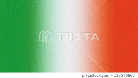 Gradient grainy texture with vertical green, white and red stripes resembling Italian flag colors. Abstract minimal noise background 122570663