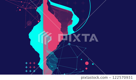 Trendy abstract wireframe background. Modern science or technology art elements. Surface illustration. Trendy abstract wireframe background. Modern science or technology art elements. Surface illustration. 122570931