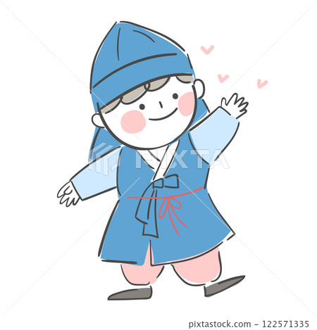 Character illustration of a boy wearing a hanbok Character illustration of a boy wearing a hanbok 122571335