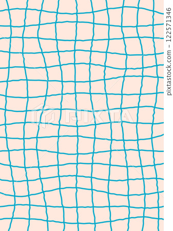 Retro background with abstract psychedelic line checkerboard. Groovy blue checkered pattern. Trendy plaid vector texture in abstract y2k style. Vector graphic for posters and art prints Retro background with abstract psychedelic line checkerboard. Groovy blue checkered pattern. Trendy plaid vector texture in abstract y2k style. Vector graphic for posters and art prints 122571346