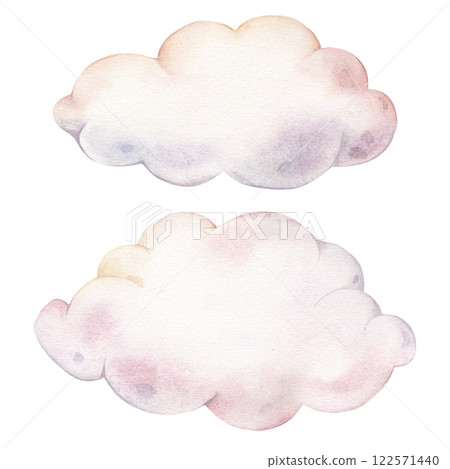 Hand drawn watercolor illustration of the clouds for Baby shower invitations or nursery wall art. Drawing sky perfect for conveying a dreamy, mystical atmosphere for kids greeting cards. Hand drawn watercolor illustration of the clouds for Baby shower invitations or nursery wall art. Drawing sky perfect for conveying a dreamy, mystical atmosphere for kids greeting cards. 122571440