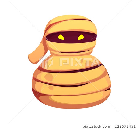 Cartoon Egyptian font mummy 8 eight digit. Egypt mythology font typeset figure or number, ancient pharaoh isolated vector game English ABC digit or Africa history latin alphabet numeral symbol 122571451