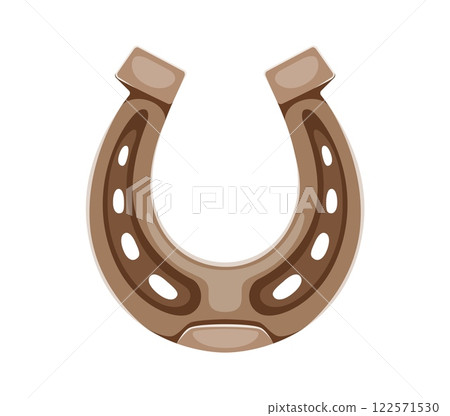Letter U as a horseshoe, cowboy font, wild west typeface, western type, english alphabet. Cartoon vector abc character, symbol of luck and rustic western culture embracing tradition and folklore Letter U as a horseshoe, cowboy font, wild west typeface, western type, english alphabet. Cartoon vector abc character, symbol of luck and rustic western culture embracing tradition and folklore 122571530