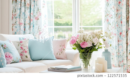 flower bed on vintage vase with vase of flower flower bed on vintage vase with vase of flower 122571535