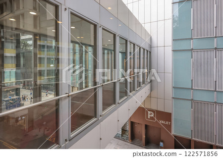 Elevated Footbridge Offering Scenic Views in Urban Hong Kong Dec 16 2024 122571856