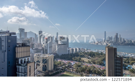 Jan 25 2025 Victoria Park Scenic Urban Green Space Iconic Landmark Hong Kong 122571894