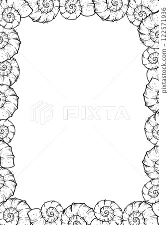 sea vector sketch shell frame sea vector sketch shell frame 122571936