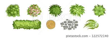 Landscape Design and Garden Decorative Object and Element Vector Set 122572140