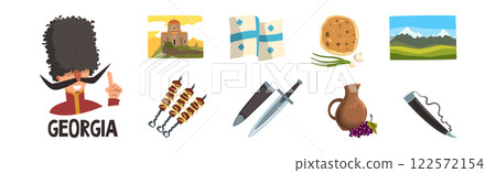 Georgian Traditional Object and Symbols Vector Set Georgian Traditional Object and Symbols Vector Set 122572154