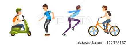 Man Ride and Drive Different Kind of Urban Transport Vector Set Man Ride and Drive Different Kind of Urban Transport Vector Set 122572187