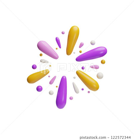 Sparkling light, firework explosion vector 3D pattern, sparkler bang purple and yellow colors, bursting salute sparks Sparkling light, firework explosion vector 3D pattern, sparkler bang purple and yellow colors, bursting salute sparks 122572344
