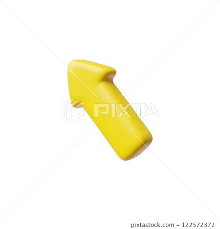 3d Vector of growing yellow arrow up on isolated background. 3d Vector of growing yellow arrow up on isolated background. 122572372