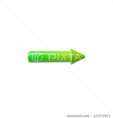 Vector illustration of 3d arrow of round shape on isolated background. 122572451