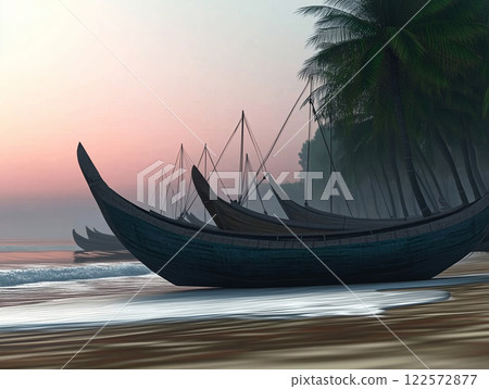 Traditional wooden fishing boats Traditional wooden fishing boats 122572877