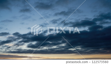 Sky Overlay. Beautiful bright sky with fluffy clouds. Nature sky 122573560