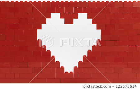 a heart shaped wall on the brick 122573614
