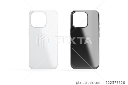 Blank black and white glossy phone case mockup, front view Blank black and white glossy phone case mockup, front view 122573628