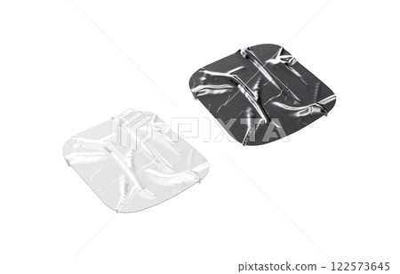Blank black and white square adhesive crumpled tape mockup, isolated Blank black and white square adhesive crumpled tape mockup, isolated 122573645