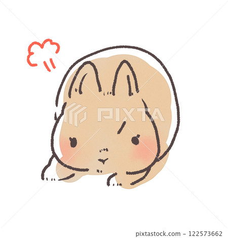 Simple and cute illustration of an angry rabbit 122573662