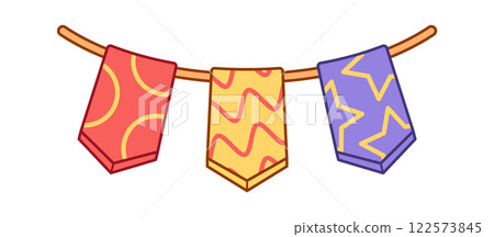 Colorful decorative flags string garland 122573845