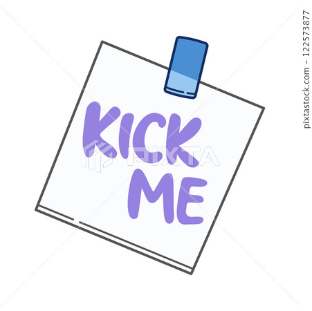 Kick me sticky notes joke 122573877