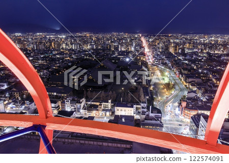 Night view of Kyoto city from Kyoto Tower, Kyoto Prefecture (towards Higashi Honganji Temple) 122574091