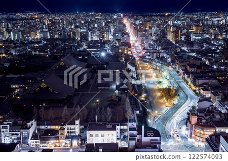 Night view of Kyoto city from Kyoto Tower, Kyoto Prefecture (towards Higashi Honganji Temple) 122574093