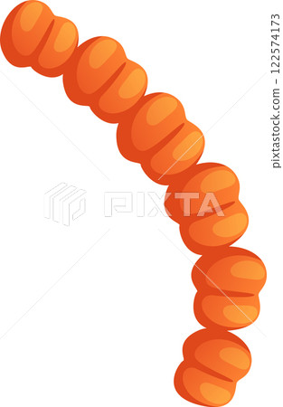Streptococcus pneumoniae bacteria forming a curved chain, a common cause of pneumonia and other respiratory infections, highlighted on a white background Streptococcus pneumoniae bacteria forming a curved chain, a common cause of pneumonia and other respiratory infections, highlighted on a white background 122574173