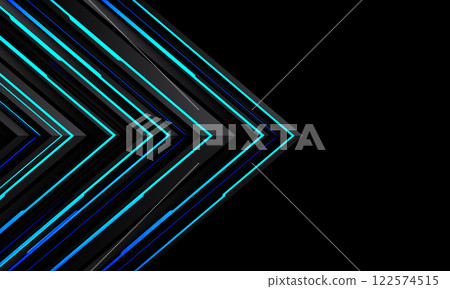 Abstract neon blue arrow direction technology futuristic geometric creative on black design modern background vector 122574515
