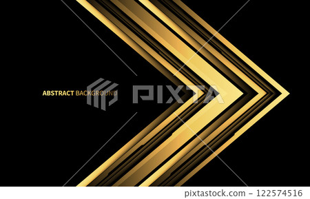 Abstract gold arrow direction technology futuristic geometric creative on black design modern background vector 122574516