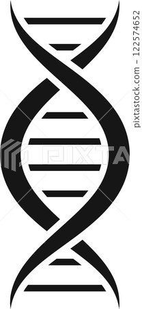 Dna molecule forming double helix with genetic information encoded in chemical bases adenine, guanine, cytosine and thymine, essential for heredity and protein synthesis 122574652