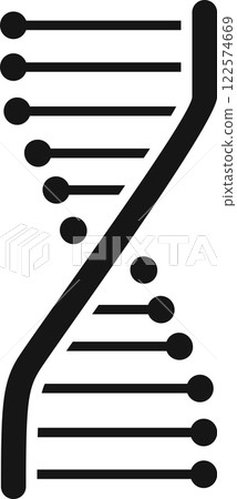 Simple black and white DNA strand forming a double helix, representing the intricacies of genetic code, the essence of inheritance, and the forefront of biotechnology advancements 122574669