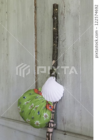 Religious and Christian objects and candles on the Munich Way of St. James, Bavaria, Germany Religious and Christian objects and candles on the Munich Way of St. James, Bavaria, Germany 122574692
