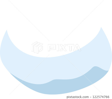 Minimalist light blue abstract wave gracefully forming a crescent shape against a clean white background, enhancing websites, presentations, and various graphic projects with elegance 122574766