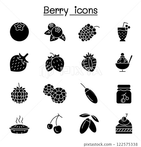 Berries icon set in glyph style Berries icon set in glyph style 122575338