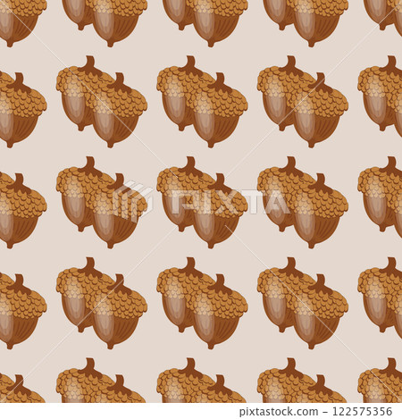Acorn in flat style. Oak seeds. Vector illustration isolated on white background. Acorn in flat style. Oak seeds. Vector illustration isolated on white background. 122575356