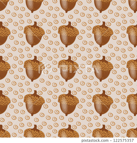Acorn in flat style. Oak seeds. Vector illustration isolated on white background. Acorn in flat style. Oak seeds. Vector illustration isolated on white background. 122575357