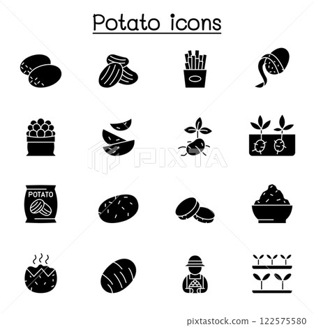 potato icon set in glyph style potato icon set in glyph style 122575580