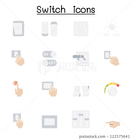 Switch icon set in flat color style 122575641