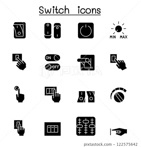Switch icon set in glyph style 122575642