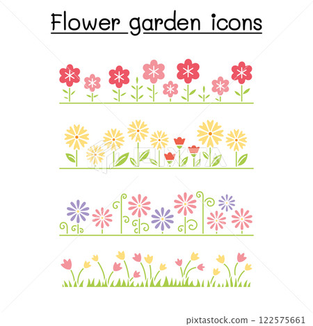 Flower garden vector pattern background 122575661