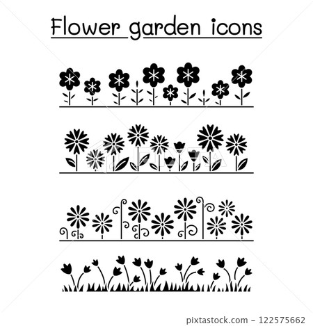Flower garden vector pattern background 122575662