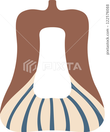 Modern and elegant vase design featuring a unique shape with a striped pattern and solid color background, adding a touch of sophistication to any decor 122576088