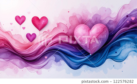 Swirling Emotions Captured in Watercolor Style 122576282