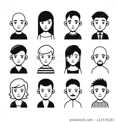 User Icons set on White Background. Vector User Icons set on White Background. Vector 122576283