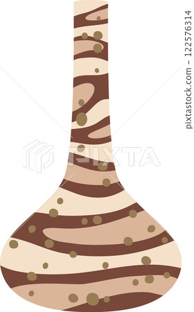 Elegant ceramic vase featuring abstract brown and beige stripes and dots enhancing modern home decor with a stylish design, adding a unique touch to any interior space Elegant ceramic vase featuring abstract brown and beige stripes and dots enhancing modern home decor with a stylish design, adding a unique touch to any interior space 122576314