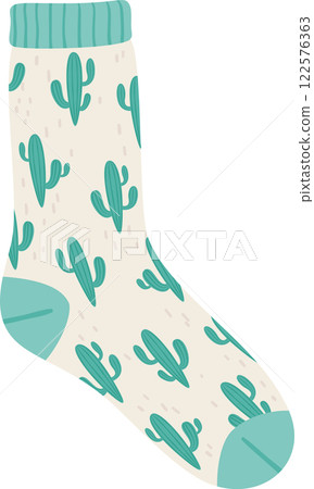 Comfortable sock featuring a repeating cactus motif, adding a touch of Southwestern charm to any outfit, perfect for expressing a love for desert landscapes and embracing Arizona style 122576363