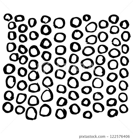 Circles drawn by hand. Abstract monochrome background. Vector illustration isolated on white background. 122576406